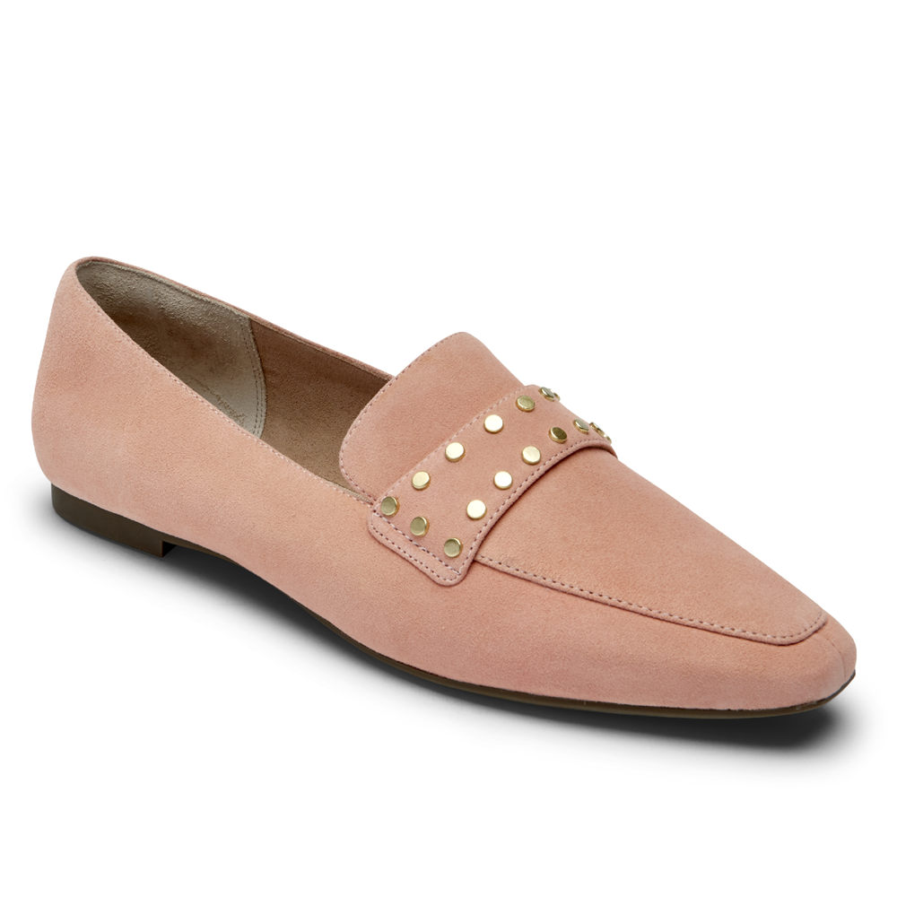 Rockport Loafers For Womens Pink - Total Motion Laylani Studded - UD7190652